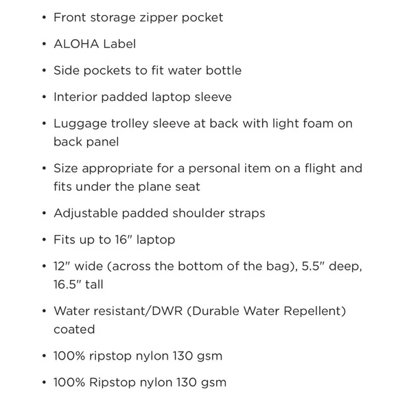 Aloha Collection Keep It Light Backpack in Pua Check - Picture 7 of 15